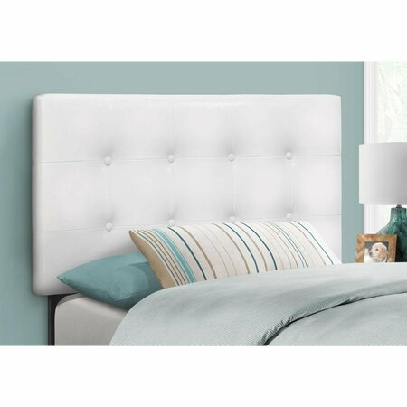 DAPHNES DINNETTE Leather-Look Bed with Headboard Only White & Black - Twin Size DA3603440
